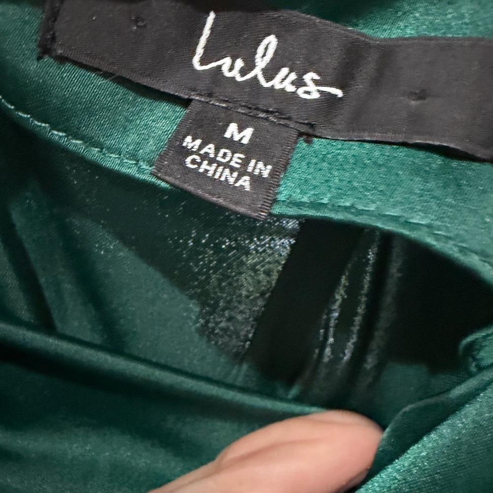 Lulu's Forest Green Cowl Neck Midi Slip Dress - Picture 3 of 5